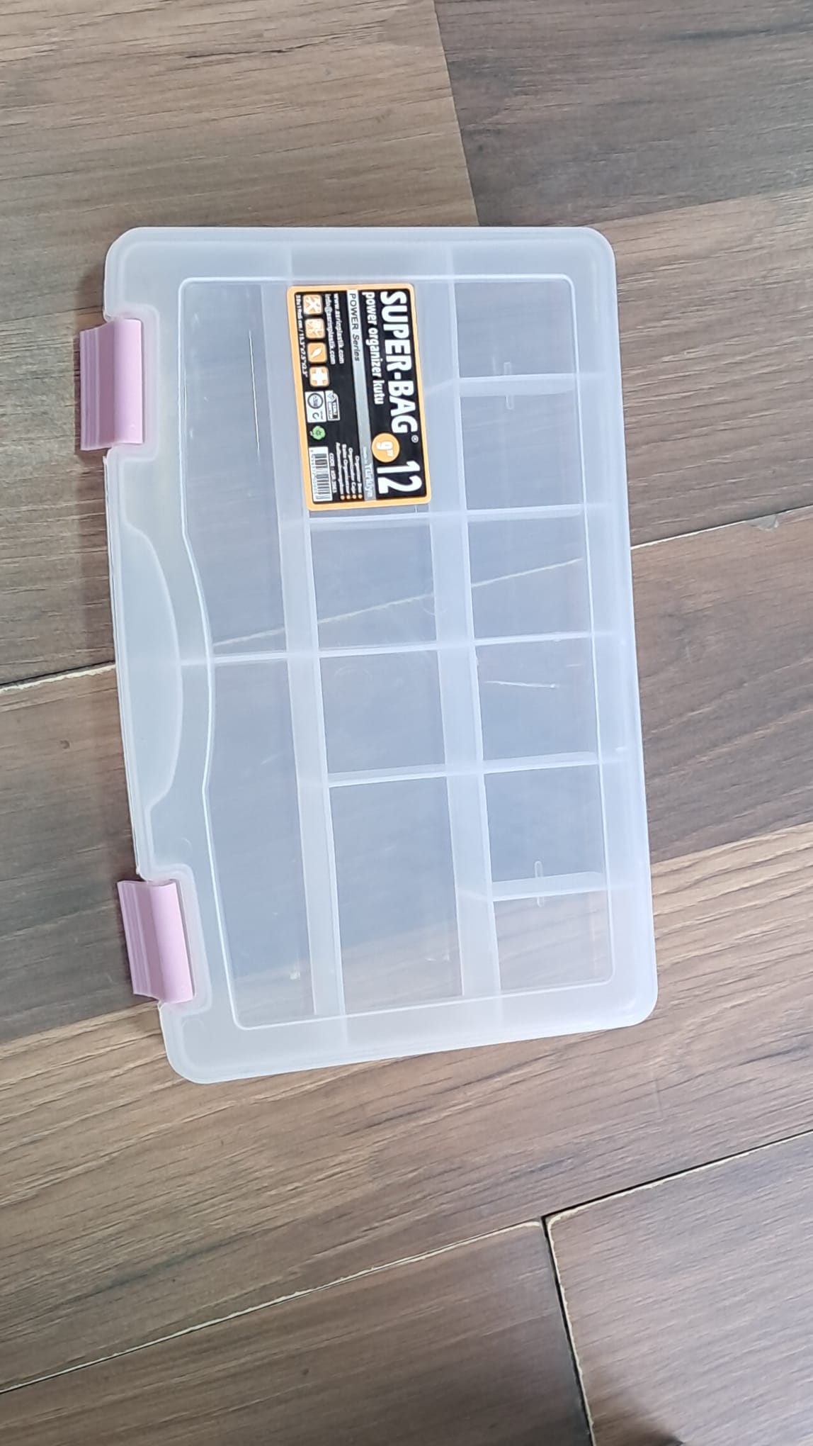 Super Bag 12 Bölmeli Şeffaf Olta Takım Kutusu Organizer
