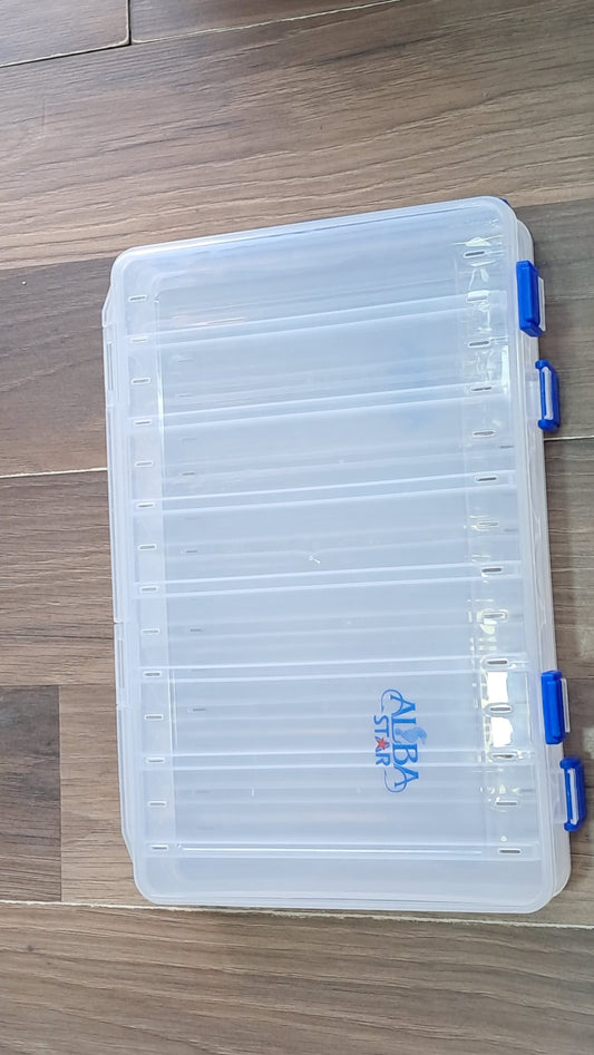 Alba Star Büyük Boy Şeffaf Olta Takım Kutusu Çift Kilitli Organizer